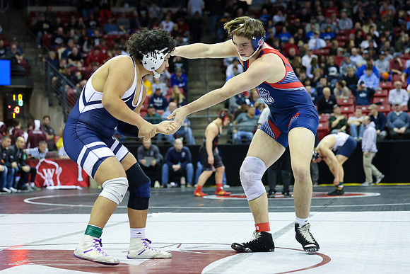 STATE TOURNEY 215lbs. Jaxon Johnson Bout 2 (12)
