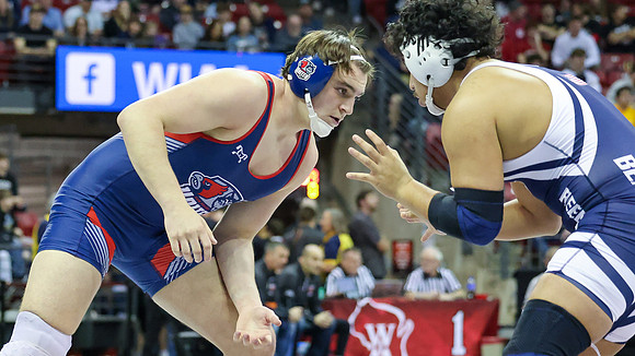 STATE TOURNEY 215lbs. Jaxon Johnson Bout 2 (17)
