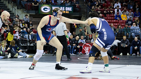STATE TOURNEY 215lbs. Jaxon Johnson Bout 2 (18)
