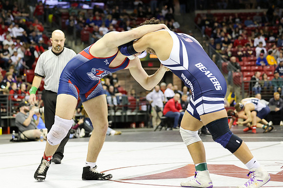 STATE TOURNEY 215lbs. Jaxon Johnson Bout 2 (20)