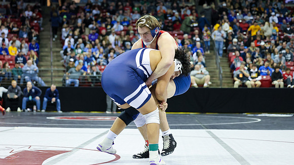STATE TOURNEY 215lbs. Jaxon Johnson Bout 2 (22)