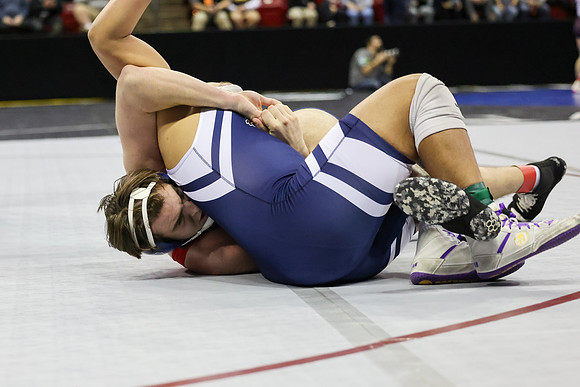 STATE TOURNEY 215lbs. Jaxon Johnson Bout 2 (25)