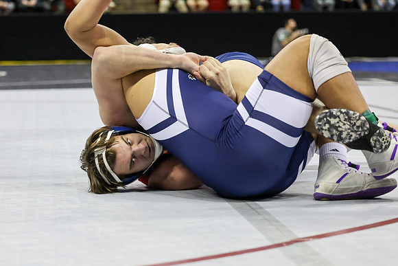STATE TOURNEY 215lbs. Jaxon Johnson Bout 2 (26)