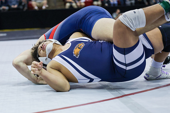 STATE TOURNEY 215lbs. Jaxon Johnson Bout 2 (28)