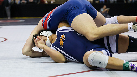 STATE TOURNEY 215lbs. Jaxon Johnson Bout 2 (29)