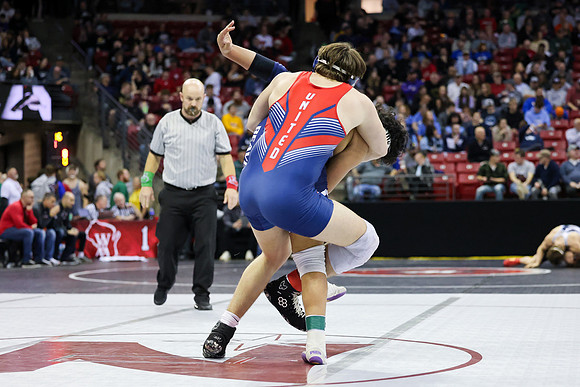 STATE TOURNEY 215lbs. Jaxon Johnson Bout 2 (30)