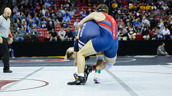 STATE TOURNEY 215lbs. Jaxon Johnson Bout 2 (31)