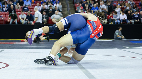 STATE TOURNEY 215lbs. Jaxon Johnson Bout 2 (32)