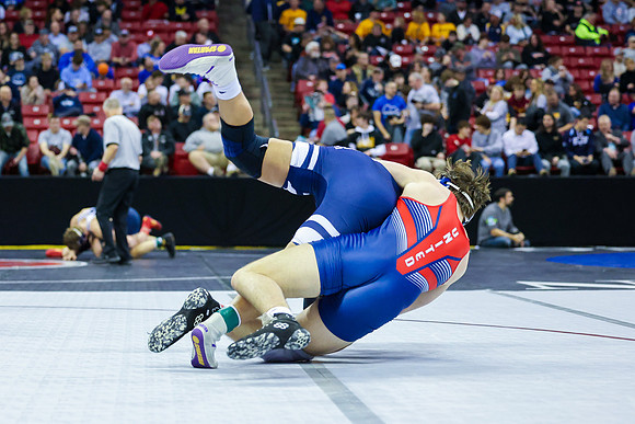 STATE TOURNEY 215lbs. Jaxon Johnson Bout 2 (33)