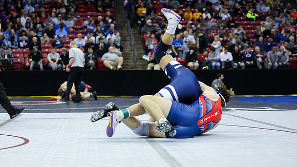 STATE TOURNEY 215lbs. Jaxon Johnson Bout 2 (34)