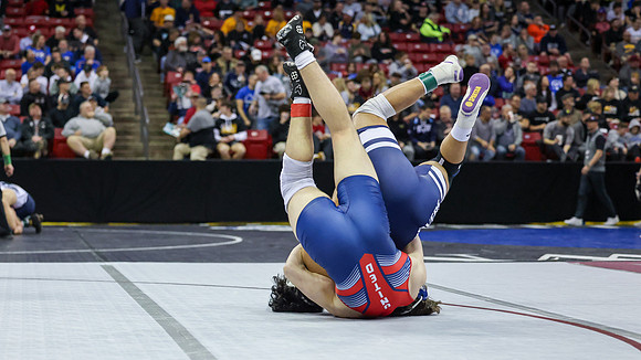 STATE TOURNEY 215lbs. Jaxon Johnson Bout 2 (38)