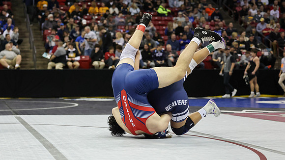 STATE TOURNEY 215lbs. Jaxon Johnson Bout 2 (41)