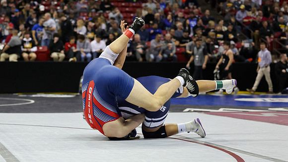 STATE TOURNEY 215lbs. Jaxon Johnson Bout 2 (42)