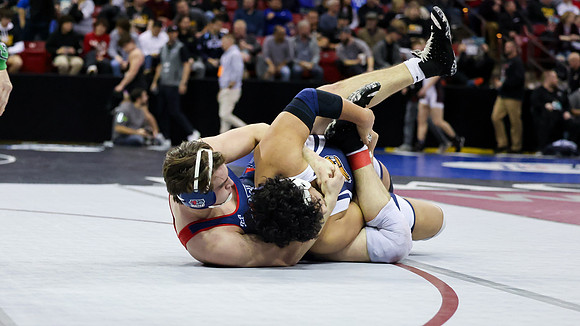 STATE TOURNEY 215lbs. Jaxon Johnson Bout 2 (46)