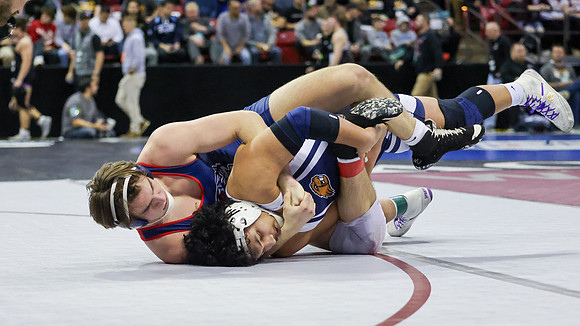STATE TOURNEY 215lbs. Jaxon Johnson Bout 2 (47)