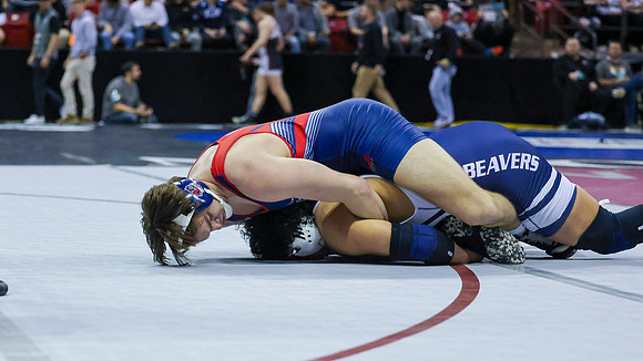 STATE TOURNEY 215lbs. Jaxon Johnson Bout 2 (48)