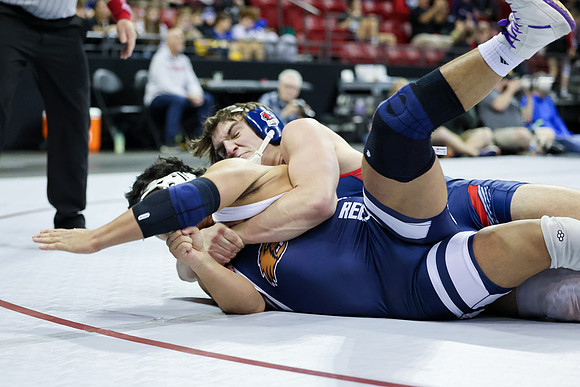 STATE TOURNEY 215lbs. Jaxon Johnson Bout 2 (58)