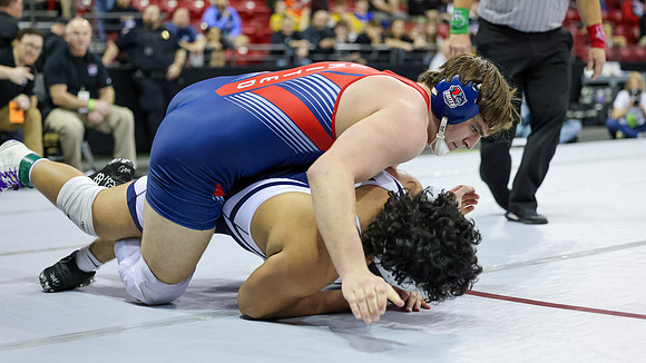 STATE TOURNEY 215lbs. Jaxon Johnson Bout 2 (61)