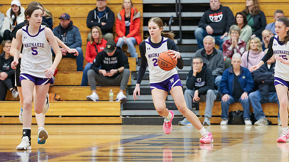 2-25-24 Waunakee 8th Grade Girls vs. Hortonville at BIG BILL & BOB VAN WIE INVITATIONAL  (55)