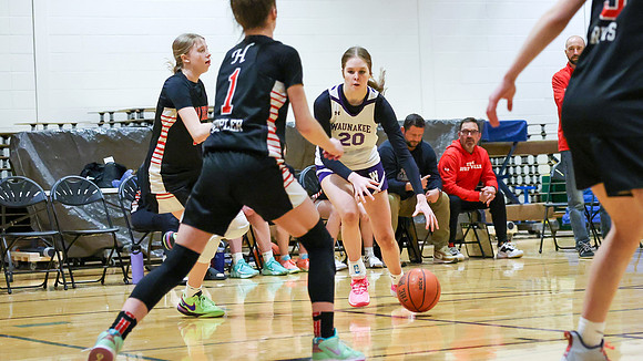 2-25-24 Waunakee 8th Grade Girls vs. Hortonville Championship Game at BIG BILL & BOB VAN WIE INVITATIONAL  (12)