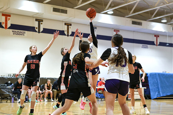 2-25-24 Waunakee 8th Grade Girls vs. Hortonville Championship Game at BIG BILL & BOB VAN WIE INVITATIONAL  (13)