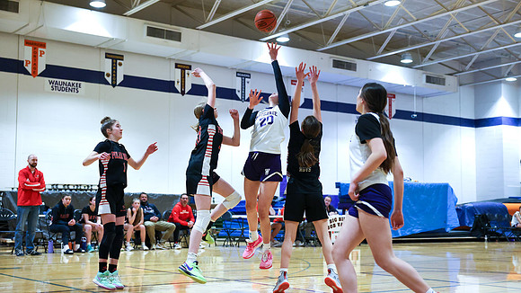 2-25-24 Waunakee 8th Grade Girls vs. Hortonville Championship Game at BIG BILL & BOB VAN WIE INVITATIONAL  (17)