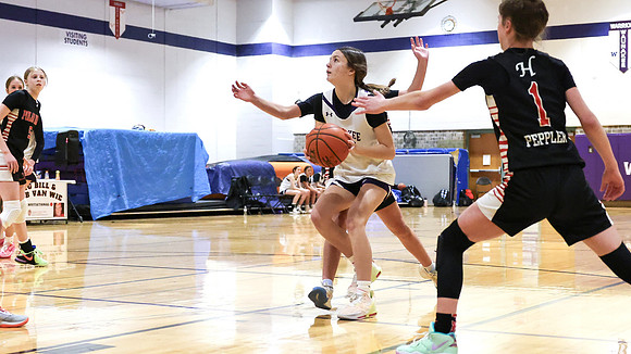 2-25-24 Waunakee 8th Grade Girls vs. Hortonville Championship Game at BIG BILL & BOB VAN WIE INVITATIONAL  (26)