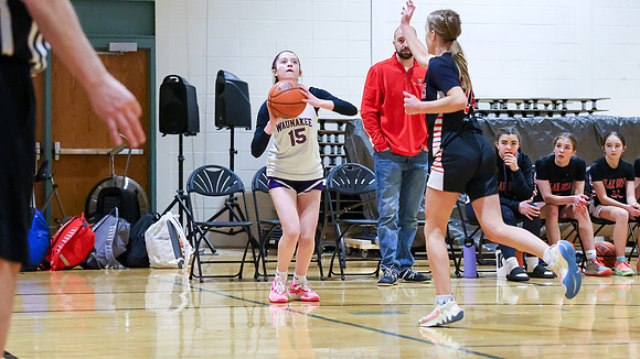 2-25-24 Waunakee 8th Grade Girls vs. Hortonville Championship Game at BIG BILL & BOB VAN WIE INVITATIONAL  (38)