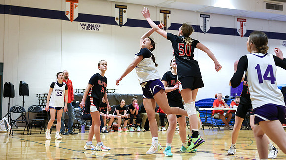 2-25-24 Waunakee 8th Grade Girls vs. Hortonville Championship Game at BIG BILL & BOB VAN WIE INVITATIONAL  (44)