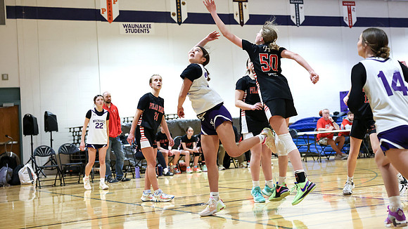 2-25-24 Waunakee 8th Grade Girls vs. Hortonville Championship Game at BIG BILL & BOB VAN WIE INVITATIONAL  (45)