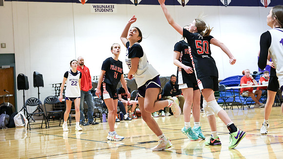 2-25-24 Waunakee 8th Grade Girls vs. Hortonville Championship Game at BIG BILL & BOB VAN WIE INVITATIONAL  (46)