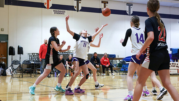 2-25-24 Waunakee 8th Grade Girls vs. Hortonville Championship Game at BIG BILL & BOB VAN WIE INVITATIONAL  (53)