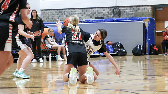 2-25-24 Waunakee 8th Grade Girls vs. Hortonville Championship Game at BIG BILL & BOB VAN WIE INVITATIONAL  (54)