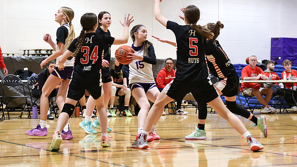 2-25-24 Waunakee 8th Grade Girls vs. Hortonville Championship Game at BIG BILL & BOB VAN WIE INVITATIONAL  (57)