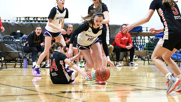 2-25-24 Waunakee 8th Grade Girls vs. Hortonville Championship Game at BIG BILL & BOB VAN WIE INVITATIONAL  (58)