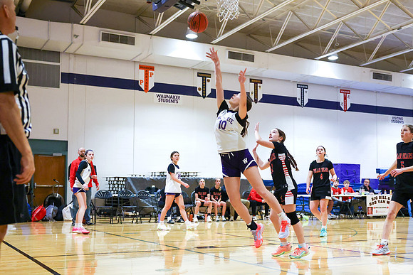2-25-24 Waunakee 8th Grade Girls vs. Hortonville Championship Game at BIG BILL & BOB VAN WIE INVITATIONAL  (67)