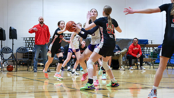 2-25-24 Waunakee 8th Grade Girls vs. Hortonville Championship Game at BIG BILL & BOB VAN WIE INVITATIONAL  (69)