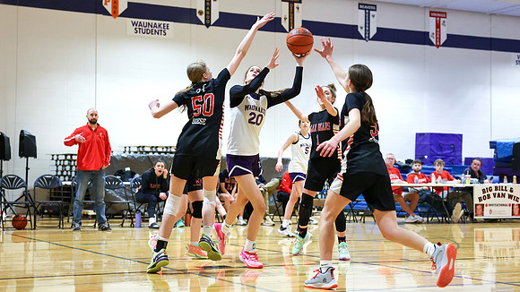2-25-24 Waunakee 8th Grade Girls vs. Hortonville Championship Game at BIG BILL & BOB VAN WIE INVITATIONAL  (72)
