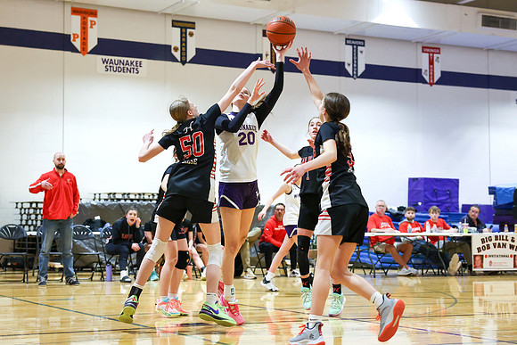 2-25-24 Waunakee 8th Grade Girls vs. Hortonville Championship Game at BIG BILL & BOB VAN WIE INVITATIONAL  (74)