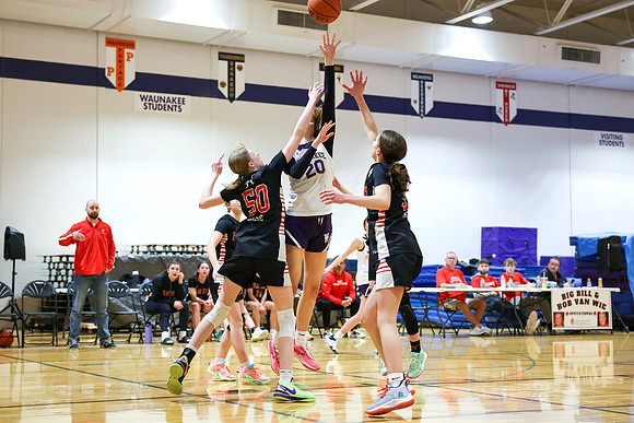 2-25-24 Waunakee 8th Grade Girls vs. Hortonville Championship Game at BIG BILL & BOB VAN WIE INVITATIONAL  (75)