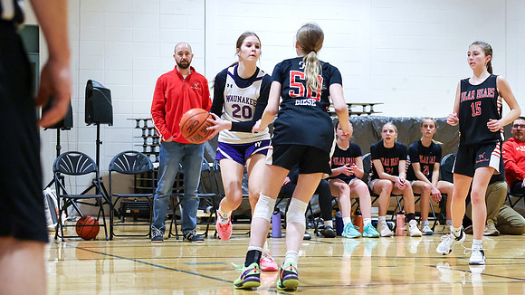 2-25-24 Waunakee 8th Grade Girls vs. Hortonville Championship Game at BIG BILL & BOB VAN WIE INVITATIONAL  (77)
