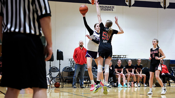 2-25-24 Waunakee 8th Grade Girls vs. Hortonville Championship Game at BIG BILL & BOB VAN WIE INVITATIONAL  (79)