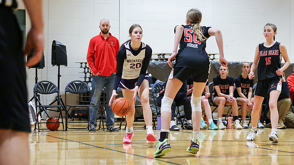 2-25-24 Waunakee 8th Grade Girls vs. Hortonville Championship Game at BIG BILL & BOB VAN WIE INVITATIONAL  (76)