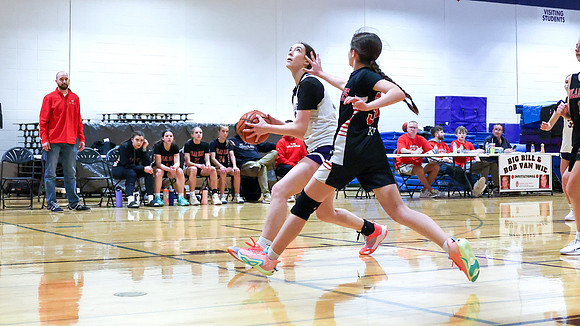 2-25-24 Waunakee 8th Grade Girls vs. Hortonville Championship Game at BIG BILL & BOB VAN WIE INVITATIONAL  (83)