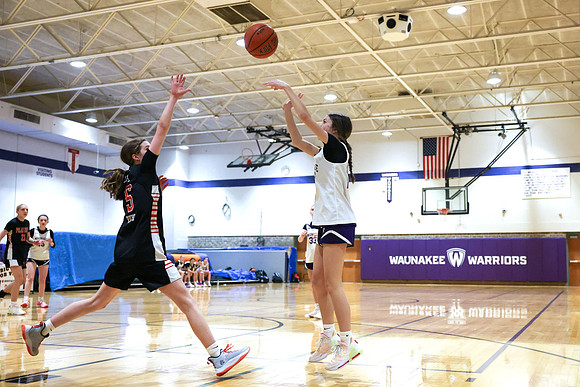2-25-24 Waunakee 8th Grade Girls vs. Hortonville Championship Game at BIG BILL & BOB VAN WIE INVITATIONAL  (90)