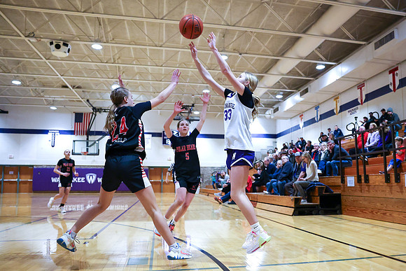 2-25-24 Waunakee 8th Grade Girls vs. Hortonville Championship Game at BIG BILL & BOB VAN WIE INVITATIONAL  (92)