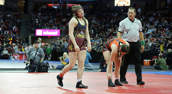 Waterloo GIRLS Michala Lewllin 152 lbs. Match 1 at State Tournament 2023  (11)
