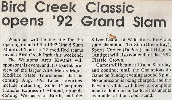1992 Grand Slam Tournament - Wautoma