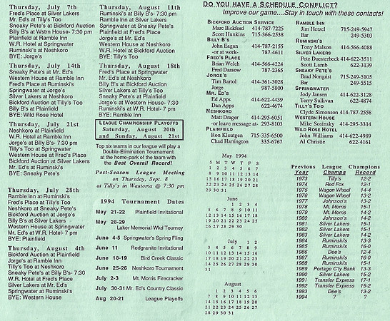 1994 Waushara County Classic League (2)