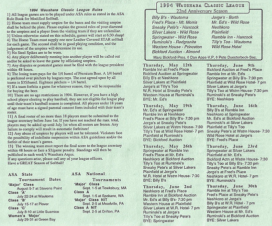 1994 Waushara County Classic League